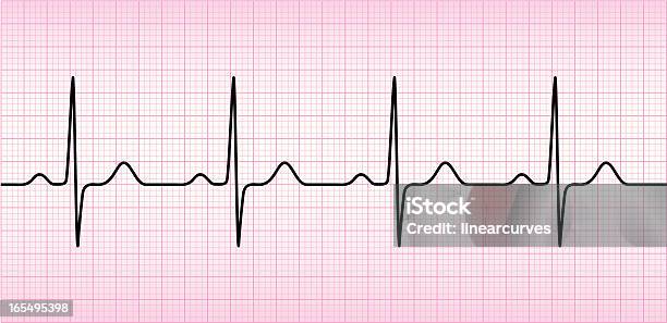 Onda Do Ecg - Arte vetorial de stock e mais imagens de Ritmo Cardíaco - Ritmo Cardíaco, Tirar a pulsação, Gráfico