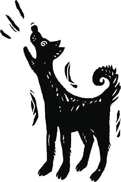 Vector illustration of Dog Howling