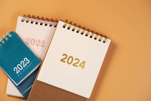 istock desk calendar year 2022, 2023 and 2024 in sequence 1654954799