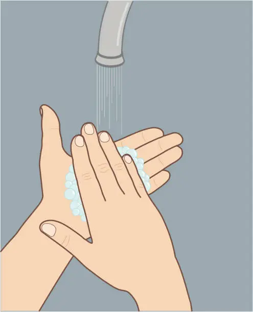 Vector illustration of Hand-Washing