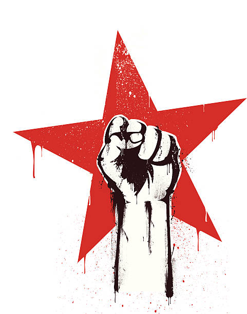 stockillustraties, clipart, cartoons en iconen met revolution stencil - communism