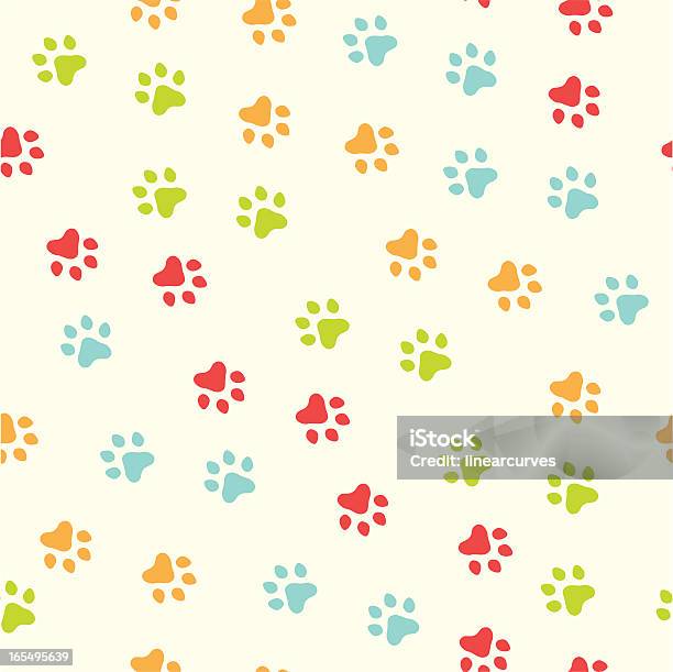 Seamless Paw Print Pattern Stock Illustration - Download Image Now - Paw Print, Backgrounds, Vector