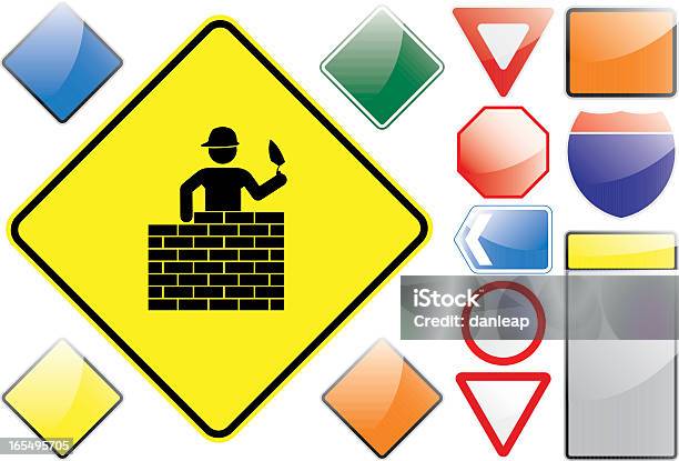 Advertising Bricklayer Sign Us Road Signs Brick Layer Stock Illustration - Download Image Now ...