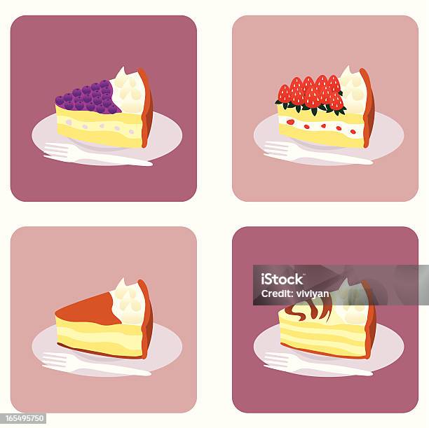 Ilustración de Cheesecake De y más Vectores Libres de Derechos de Alimento - Alimento, Arándano, Chocolate