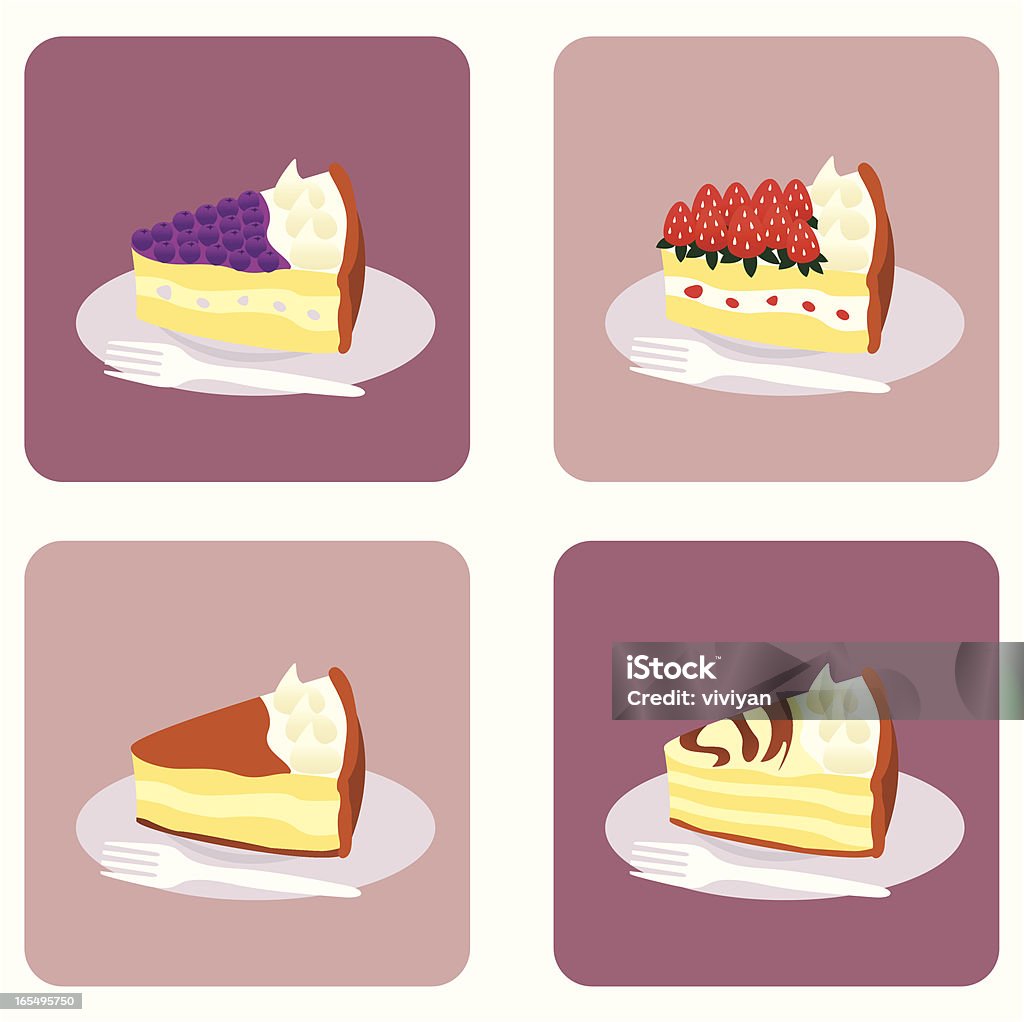 cheesecake ensemble - clipart vectoriel de Aliment libre de droits