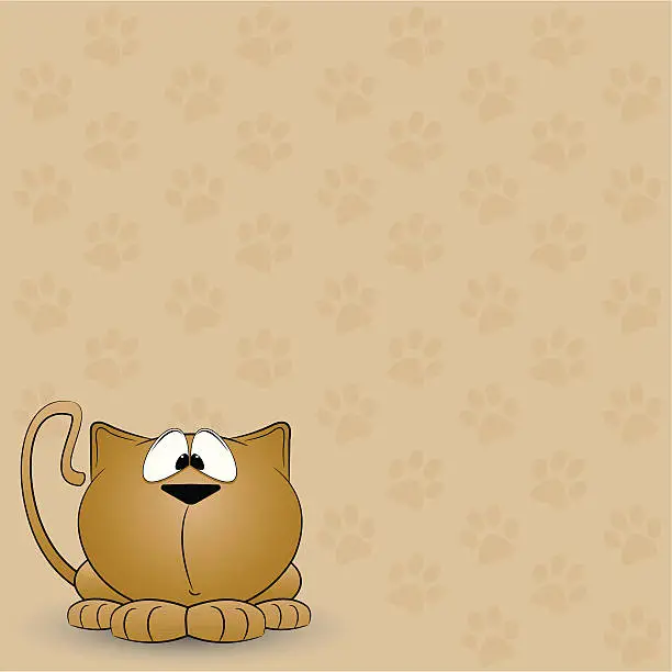 Vector illustration of Kitten Pawprint Background