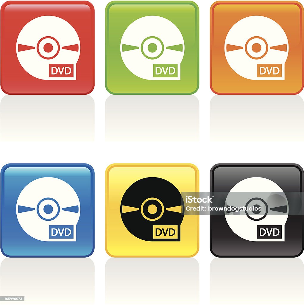 Icono de DVD - arte vectorial de Amarillo - Color libre de derechos