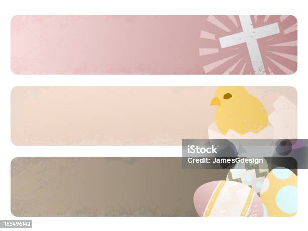 Pasqua Grunge Banner - Immagini vettoriali stock e altre immagini di A forma di croce - A forma di croce, Animale, Antico - Vecchio stile