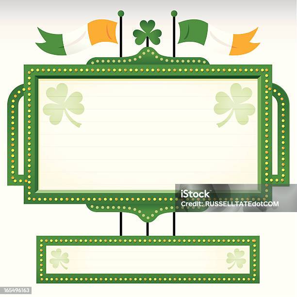 Святого Патрикаs Ирландский Флаг — стоковая векторная графика и другие изображения на тему 1950-1959 - 1950-1959, Авто-ресторан, Афиша