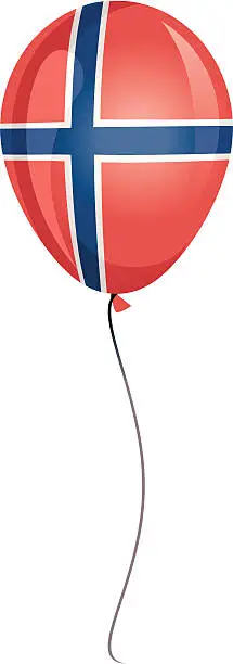 Vector illustration of Balloon with Norwegian Flag