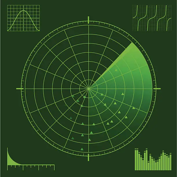 Vector illustration of Radar or Sonar Scope