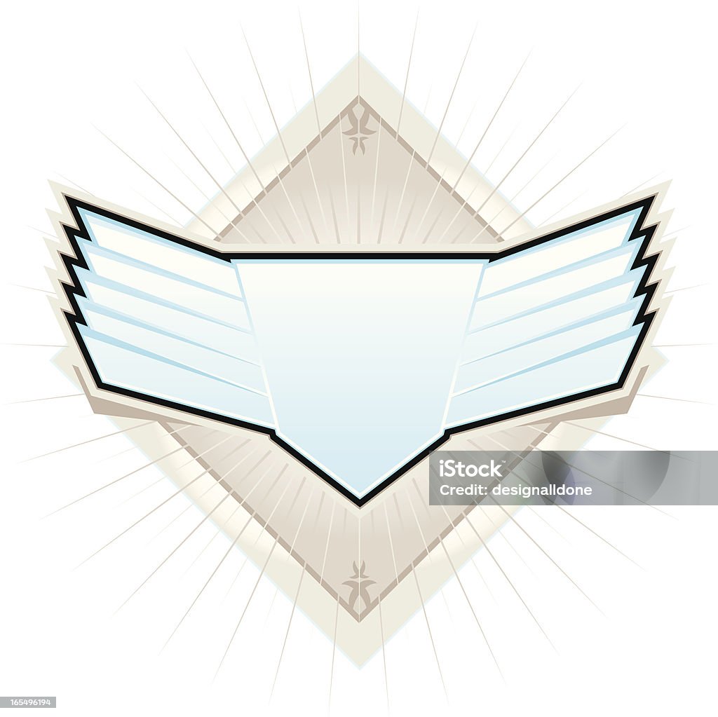 Vektor-Winged Shield - Lizenzfrei Abzeichen Vektorgrafik