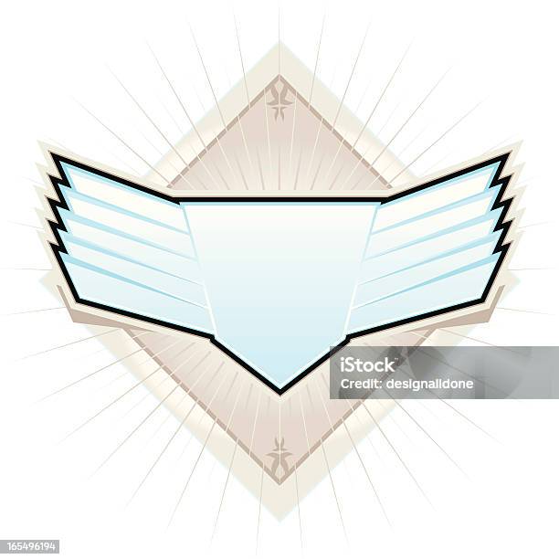 Vektorwinged Shield Stock Vektor Art und mehr Bilder von Abzeichen - Abzeichen, Blau, Dekoration