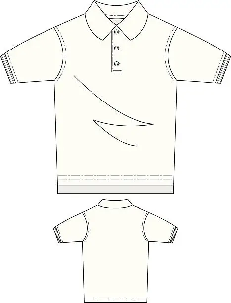 Vector illustration of Polo Shirt Front & Back
