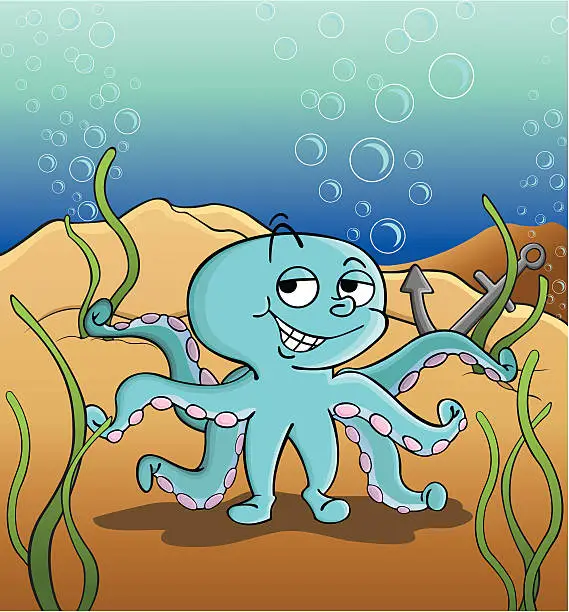 Vector illustration of Octopus suave