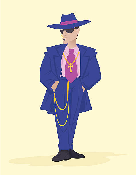 Zoot Suit Vector illustration of a man in a zoot suit. pimp hat stock illustrations