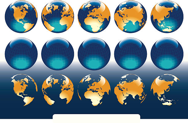 глобус мира - planet sphere globe usa stock illustrations