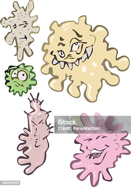 Germes Desenhos Animados - Arte vetorial de stock e mais imagens de Ampliação - Ampliação, Antropomórfico, Bactéria