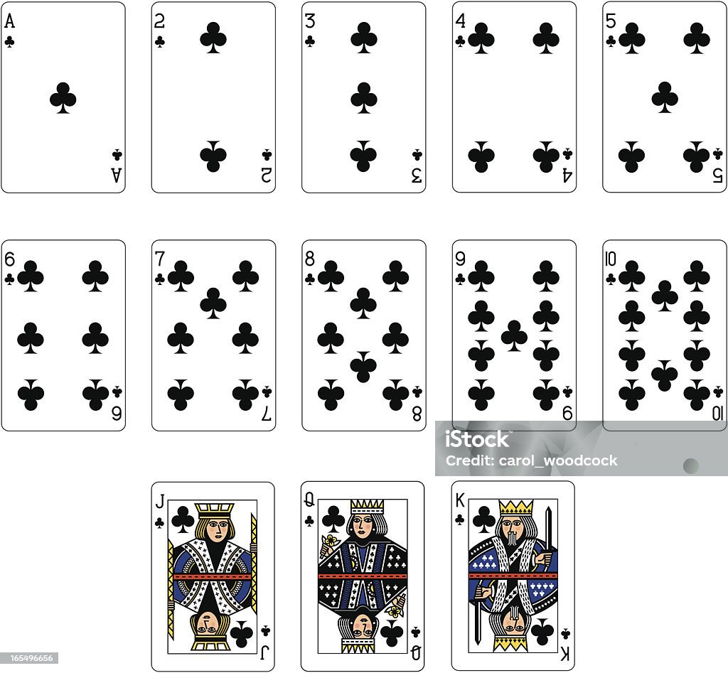 Клуб масти игральных карт - Векторная графика Карточная игра роялти-фри