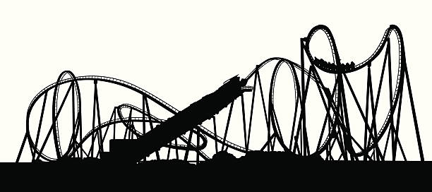 kuvapankkikuvitukset aiheesta täysi lasinalusvektori siluetti - vuoristorata