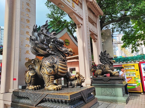 Hong Kong, August 27,2023 : Sik Sik Yuen Wong Tai Sin temple is Hong Kong's most famous Taoist temple exemplifies the architecture of a traditional Chinese temple