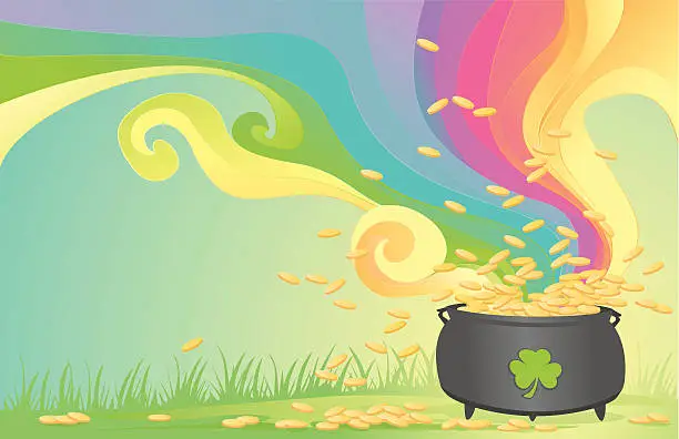 Vector illustration of Pot of Gold