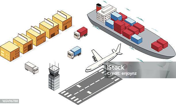 Ilustración de De Transporte y más Vectores Libres de Derechos de Embarcación marina - Embarcación marina, Proyección isométrica, Sencillez