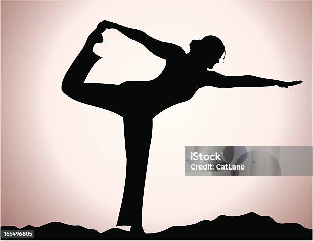 Yogasilhouette Stock Vektor Art und mehr Bilder von Aktiver Lebensstil - Aktiver Lebensstil, Attraktive Frau, Auf einem Bein