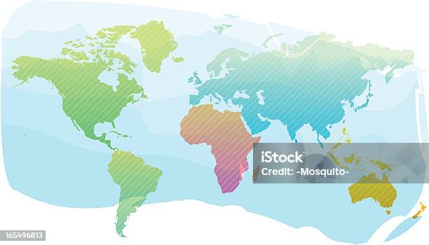 Colorful World Map Background Stock Illustration - Download Image Now - Africa, Asia, Australia