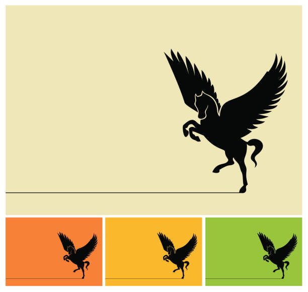 flying horse - pegasus horse symbol mythology stock illustrations