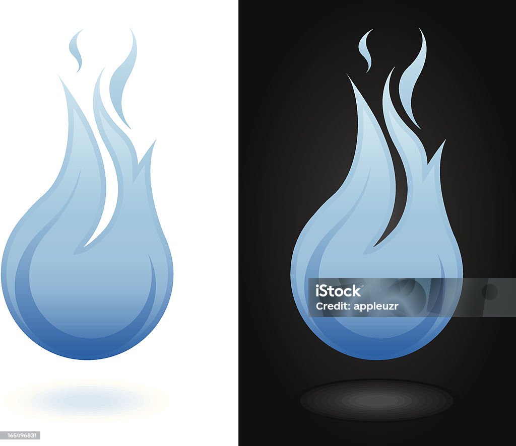 Blue flamme - clipart vectoriel de Bleu libre de droits