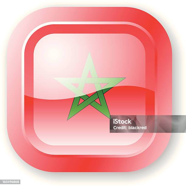 Марокко Флаг Значок — стоковая векторная графика и другие изображения на тему Без людей - Без людей, Белый, Белый фон