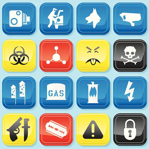 Vector illustration of Danger and Warning Icons