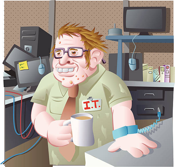 Welcome to the I.T. department! vector art illustration