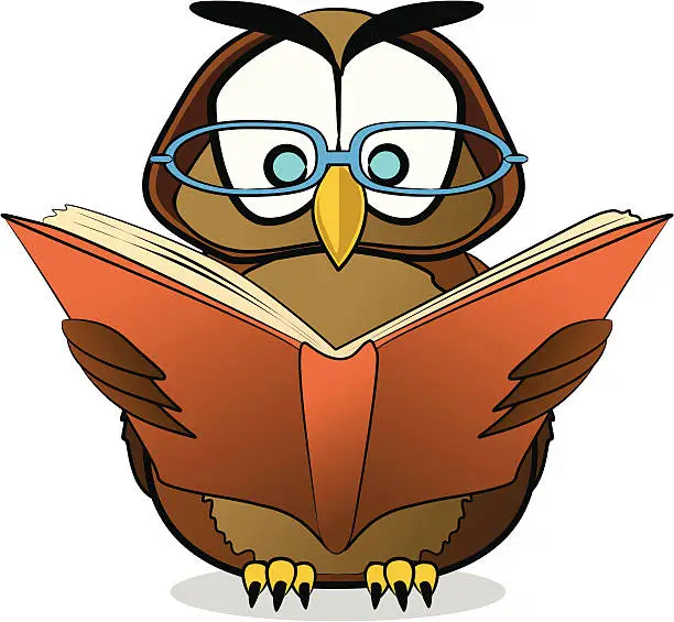 Vector illustration of Wise Owl Cartoon