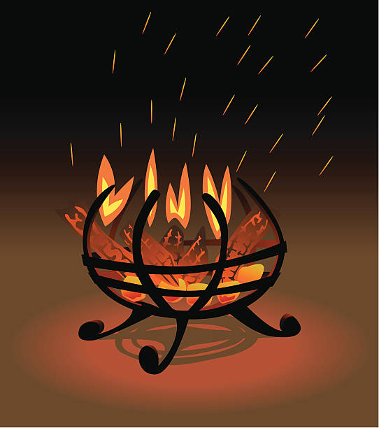 Fiery Brazier vector art illustration