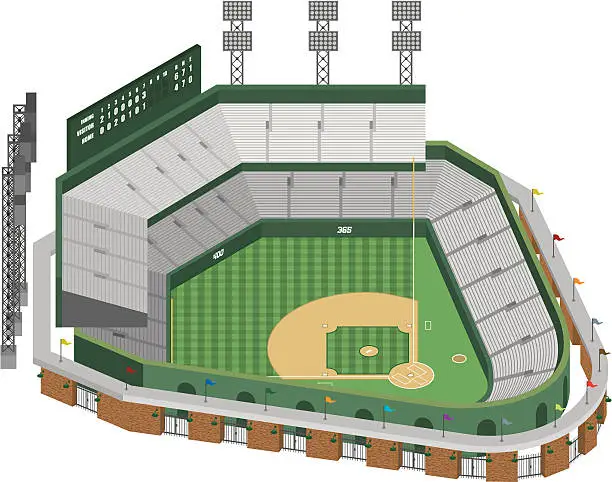 Vector illustration of Vector Baseball Stadium