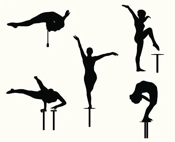 Vector illustration of Contortionist Vector Silhouette