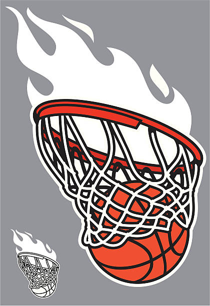 illustrations, cliparts, dessins animés et icônes de terrain de basket swoosh - basketball hoop