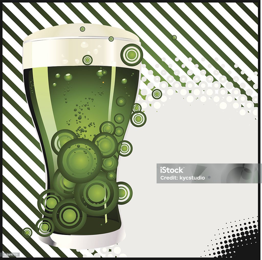 st patrick's rave contemporary st patrick's green beer poster Alcohol - Drink stock vector