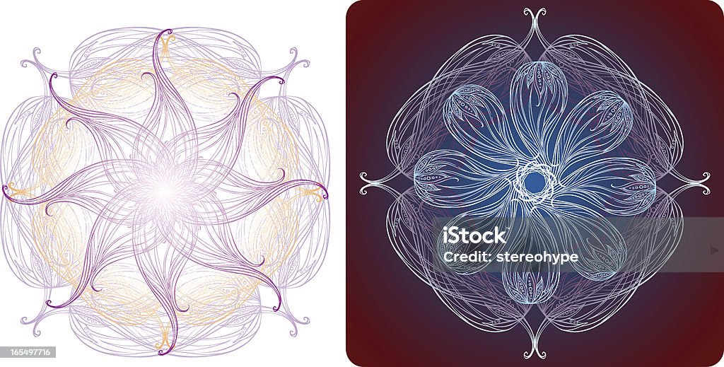 Flor de loto mandalas - arte vectorial de Abstracto libre de derechos