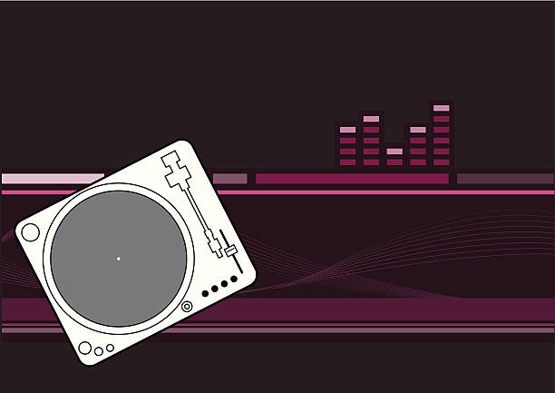 Stilisierte Hintergrund mit DJ-Decks – Vektorgrafik