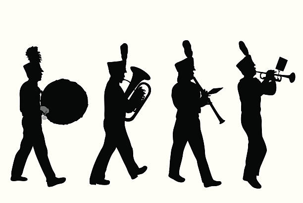 marchingband - parade band stock illustrations