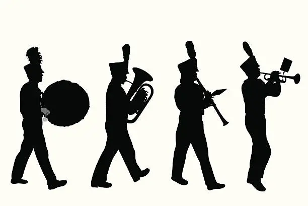 Vector illustration of Marching Band Vector Silhouette