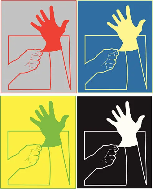 Vector illustration of 'Wear rubber gloves' sign