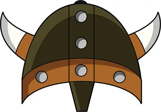 Vector illustration of Cartoon Style Viking Helmet