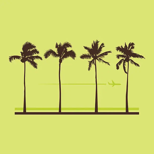 Vector illustration of palm tree vacation