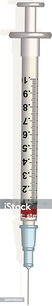 Jeringa con aguja hipodérmica - arte vectorial de Antígeno libre de derechos