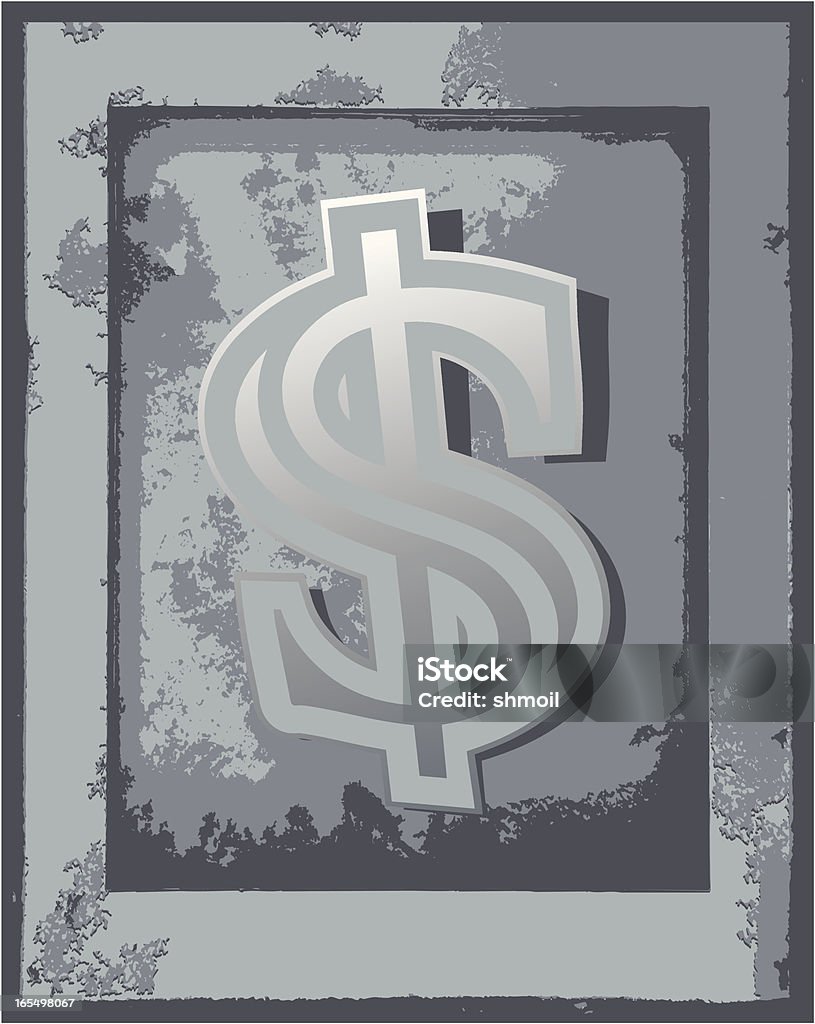 Old frame with dollar currency symbol.  Abstract stock vector