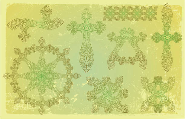 celtic elements folklore delight, 450 dpi jpeg included celtic letter x stock illustrations